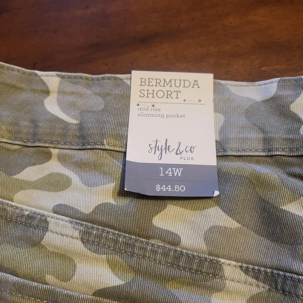 Style & Co. Olive Camo Women's Cargo Shorts New With Tag - Picture 11 of 14